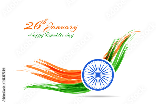 Happy indian republic day 26 january creative flag design