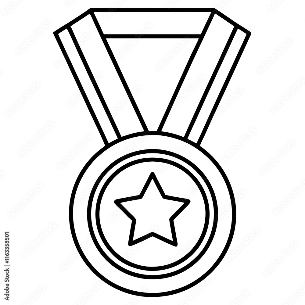 Achievement Medal Line Art Vector Design Achievement Medal Line Art Vector Design