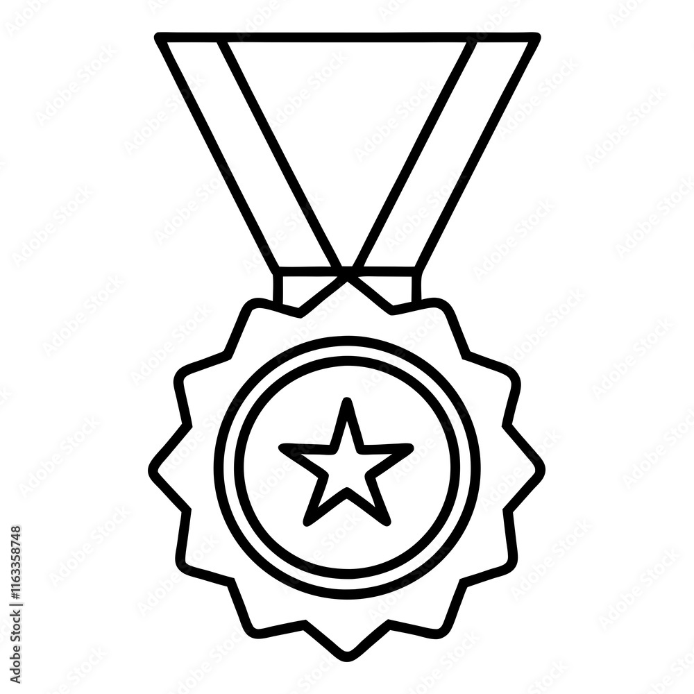 Achievement Medal Line Art Vector Design Achievement Medal Line Art Vector Design