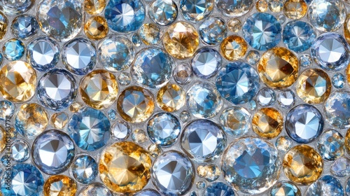 A sparkling seamless pattern of brilliant-cut gems in a cascading arrangement, perfect for elegant and upscale designs
