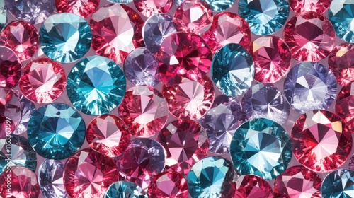 A sparkling seamless pattern of brilliant-cut gems in a cascading arrangement, perfect for elegant and upscale designs