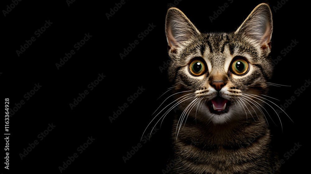 Shocked cat with his mouth open, surprised, puzzled, funny, crazy for business poster with copy space
Shocked cat with his mouth open, surprised, puzzled, funny, crazy for business poster with copy space