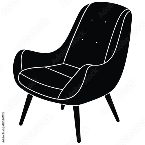 Illustration of a chair vector file. easy chair or lazy chair