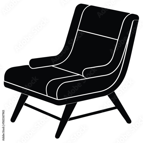 Illustration of a chair vector file. easy chair or lazy chair