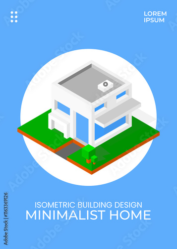 Illustration vector graphic of 3d building isometric, office, house, etc. Suitable for web, element vector, etc.