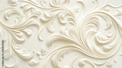 A seamless cream design with intricate swirling motifs and subtle texture for an upscale and refined background