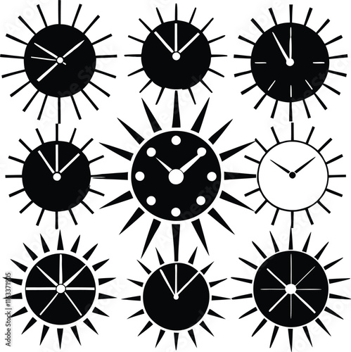 Radiant horizon silhouette vector art 