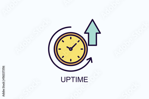 Uptime Vector, Icon Or Logo Sign Symbol Illustration 