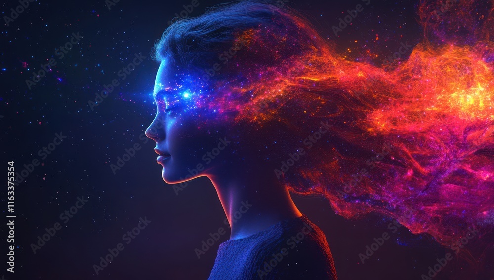 Cosmic Woman: A Fusion of Light and Energy Cosmic Woman: A Fusion of Light and Energy