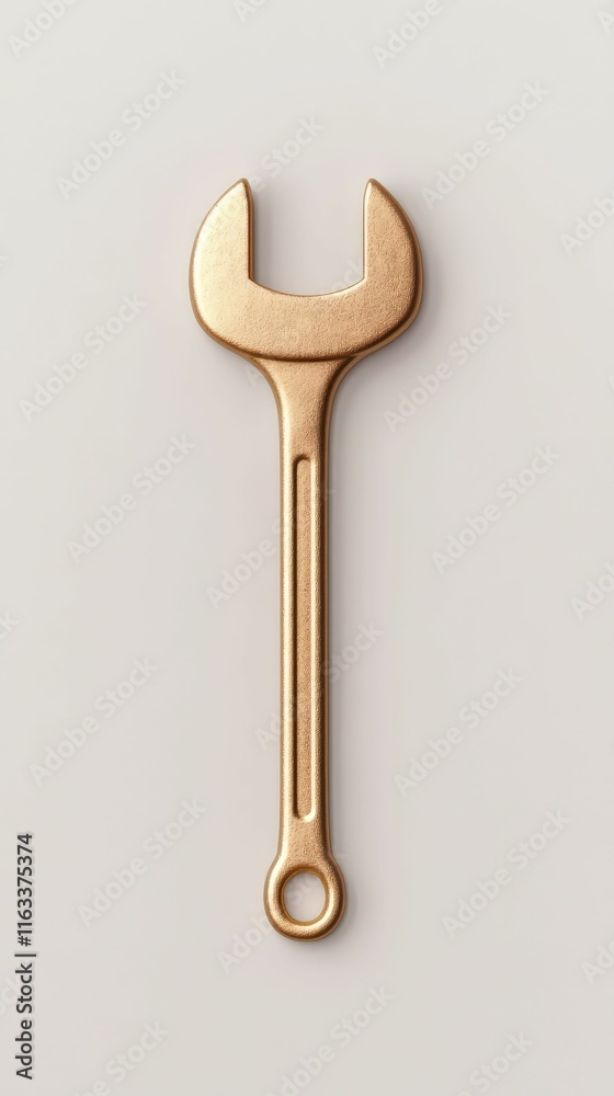 3d minimalist monkey wrench icon modern soft meta design golden tone digital creative concept 3d minimalist monkey wrench icon modern soft meta design golden tone digital creative concept