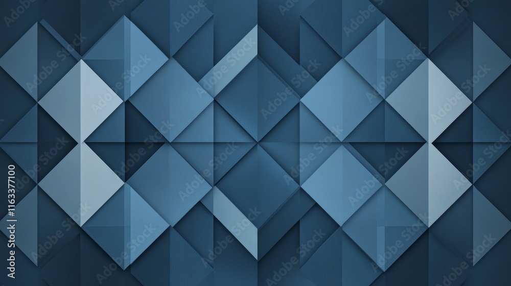 Fototapeta premium Abstract Blue Geometric Pattern: A Study in Shades and Shapes