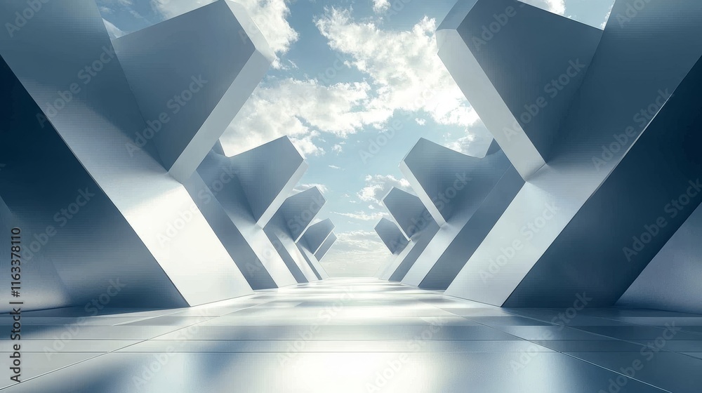 Fototapeta premium Abstract Architectural Corridor: A Modern Design Vision