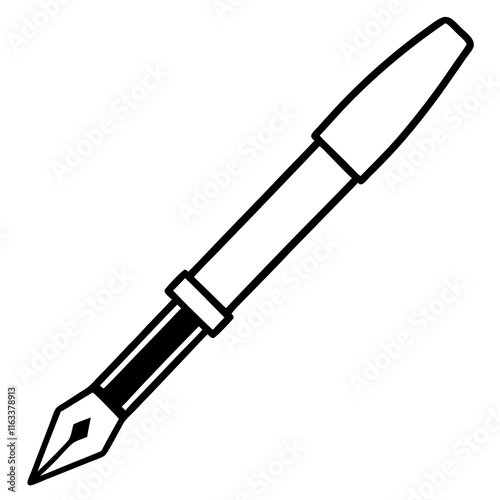 Fountain Pen Line Art Vector Design
