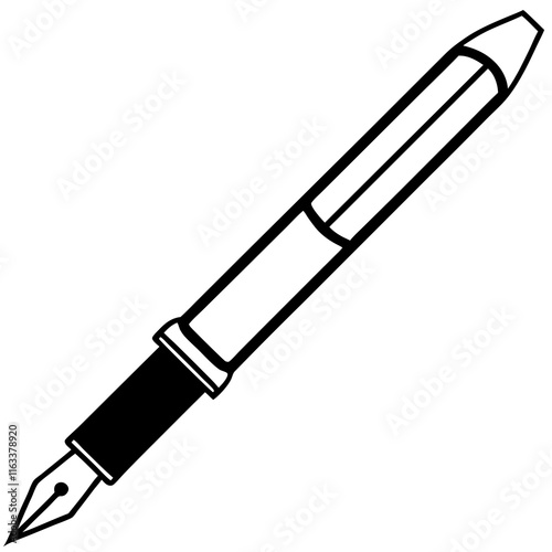 Fountain Pen Line Art Vector Design