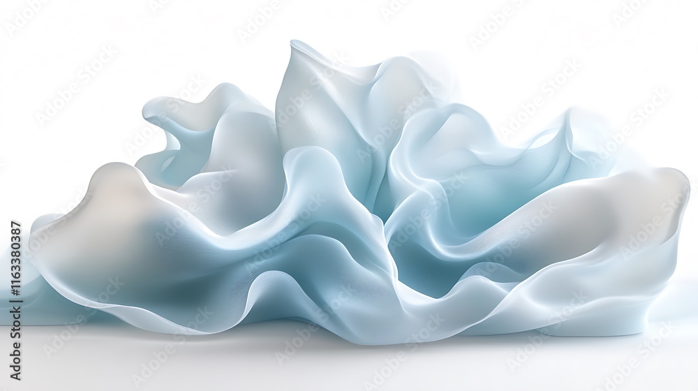 Abstract Blue Fabric Draped in Soft Waves Abstract Blue Fabric Draped in Soft Waves