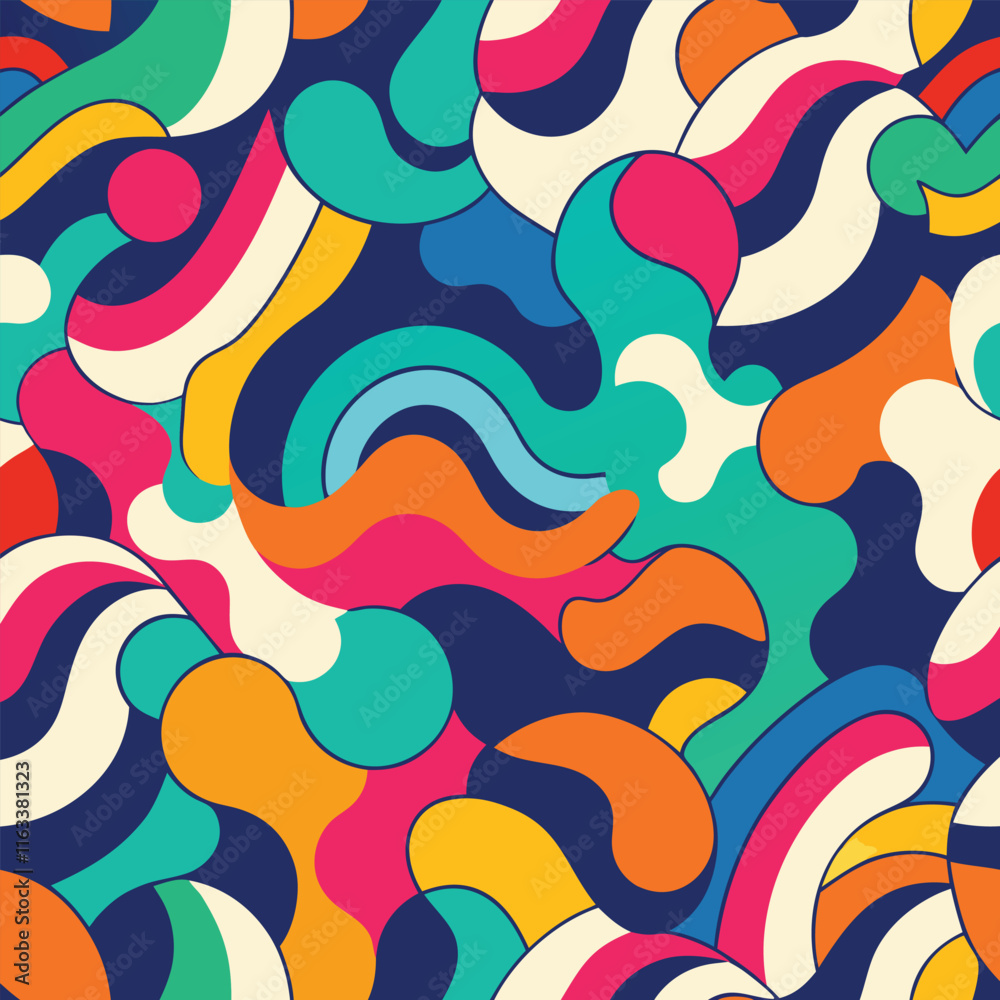 Abstract geometric pattern of farm food. Stylized poster with fruit and vegetables. Agriculture plants in cubism style. Contemporary art of healthy, natural, organic products. Flat vector Abstract geometric pattern of farm food. Stylized poster with fruit and vegetables. Agriculture plants in cubism style. Contemporary art of healthy, natural, organic products. Flat vector