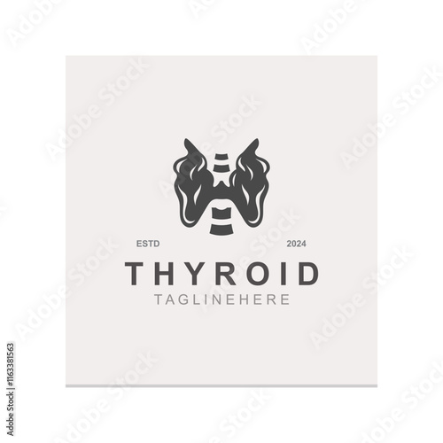 Thyroid Gland human Endocrine System structure logo thyroid care simple template