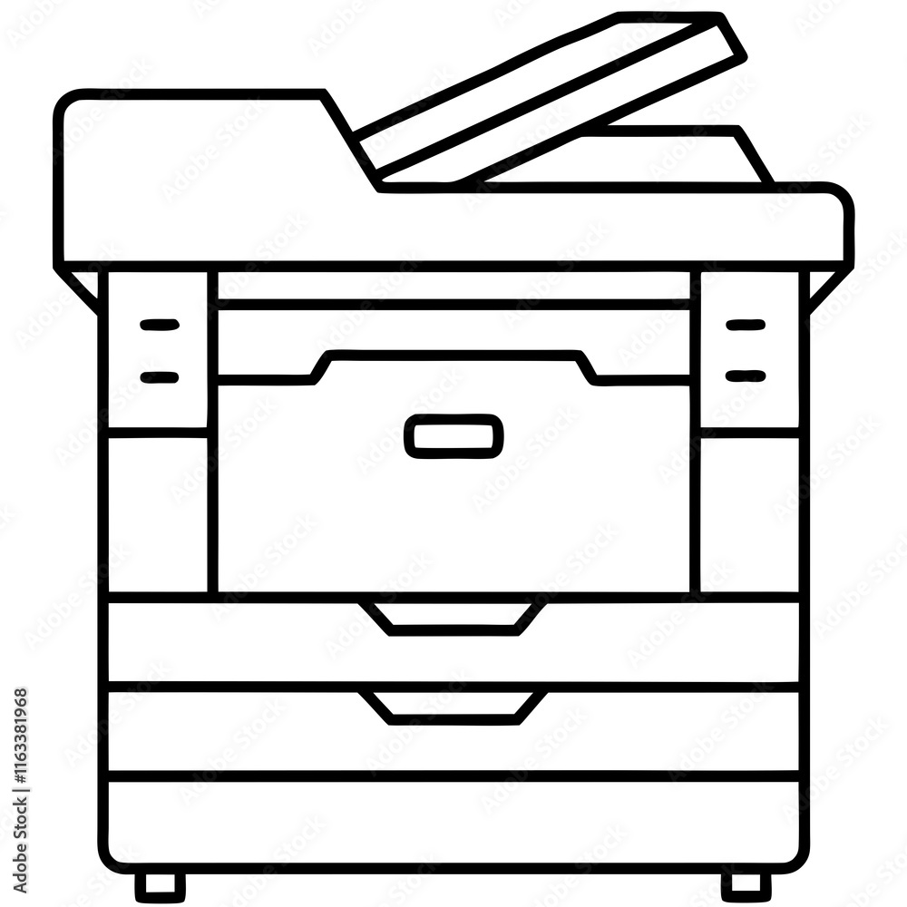 copier machine line art vector illustration copier machine line art vector illustration