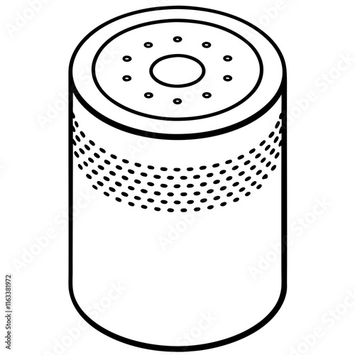 smart speaker line art vector illustration