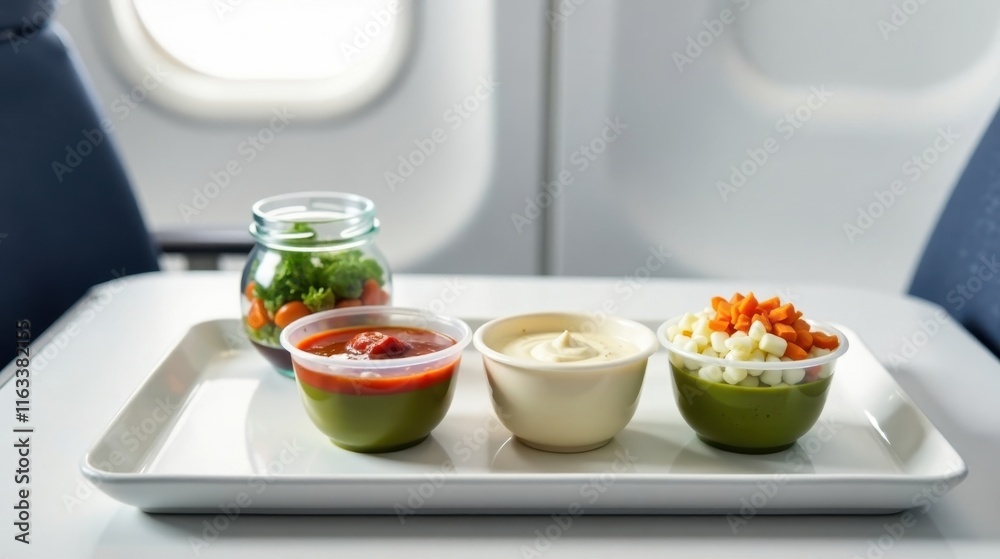 Aromatic Condiments and Fresh Vegetable Medley Served on a Tray Aromatic Condiments and Fresh Vegetable Medley Served on a Tray