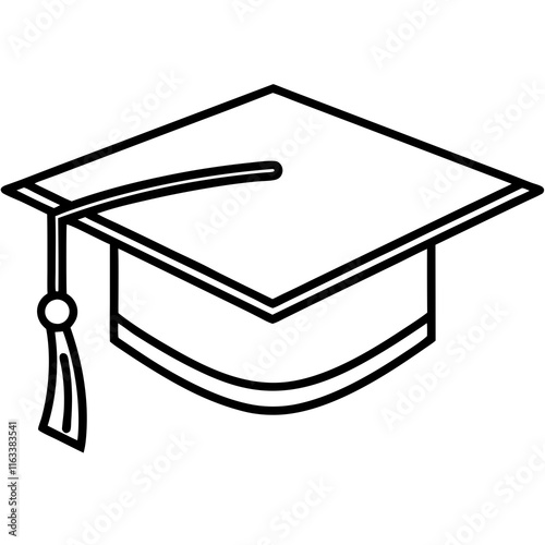 Graduation Cap Line Art Vector Design