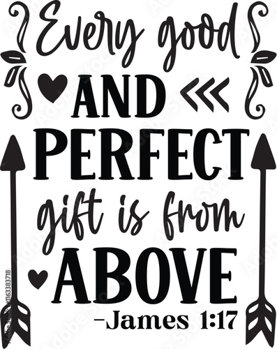 Every good and perfect gift is from above svg retro t shirt design vector sublimation