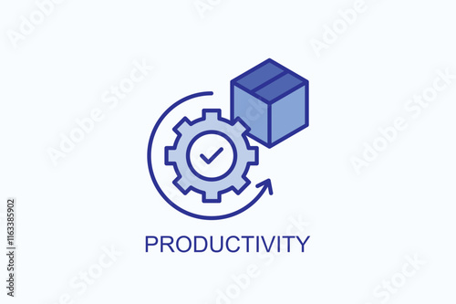 Productivity isolated vector, icon or logo sign symbol illustration
