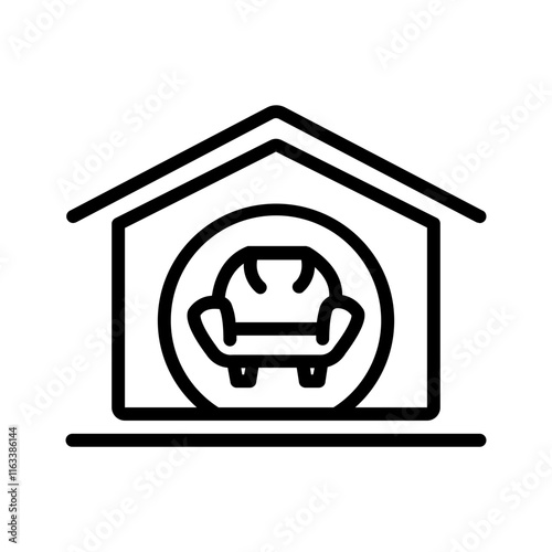Vector black line icon for Home furnishing