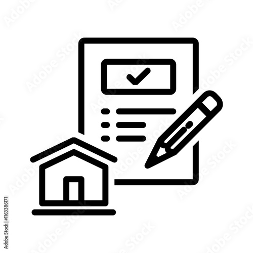 Vector black line icon for Listing creation