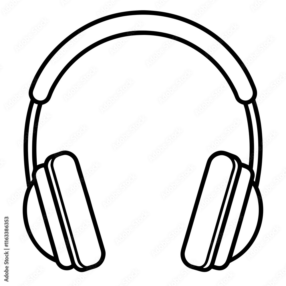 Headphones Line Art Vector Design Headphones Line Art Vector Design