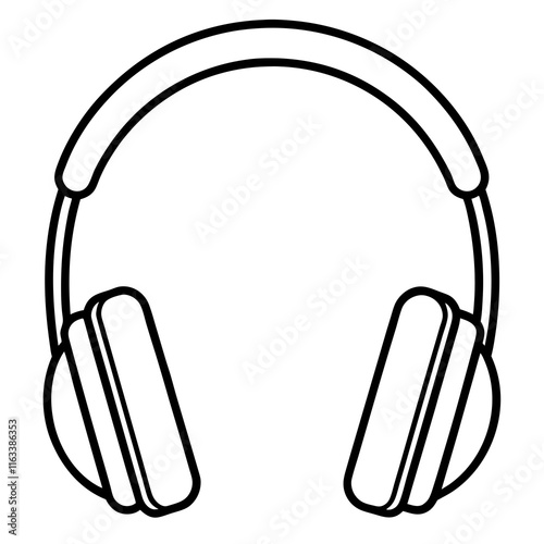 Headphones Line Art Vector Design