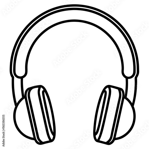 Headphones Line Art Vector Design