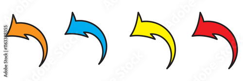 Curve  arrow icon on white background. flat style. arrow icon for your web site design, logo, app, UI. arrow indicated the direction symbol. curved arrow sign.