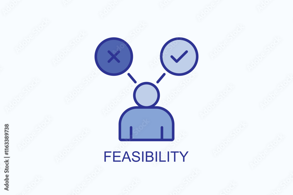 Feasibility isolated vector, icon or logo sign symbol illustration Feasibility isolated vector, icon or logo sign symbol illustration