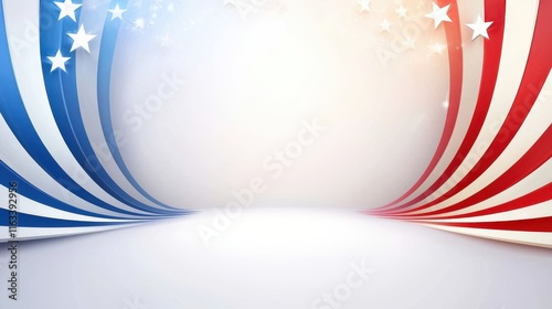 A minimalist Presidents Day vector with elegant stars and stripes on a clean backdrop.