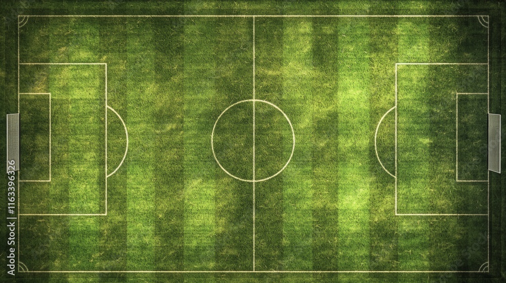 High-Angle View of a Lush Green Soccer Field High-Angle View of a Lush Green Soccer Field