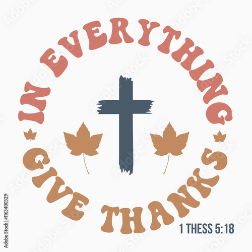 In everything give thanks svg retro t shirt design vector sublimation