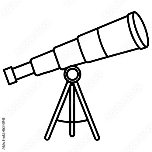 Modern Telescope Minimal Line Vector