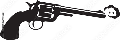 Short gun silhouette Vector on white background.