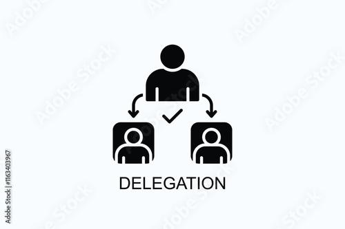 Delegation Isolated Vector, Icon Or Logo Sign Symbol Illustration
