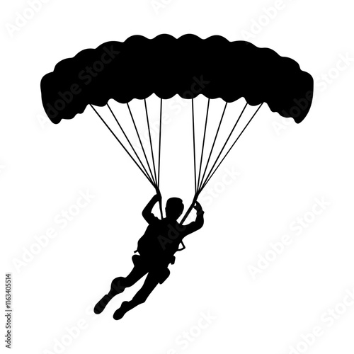 paraglider and parachute silhouette