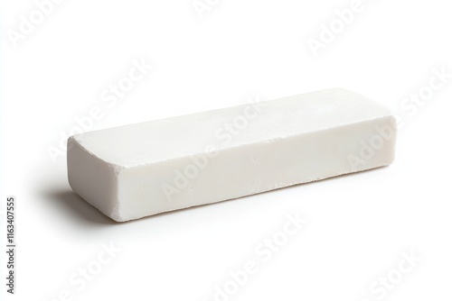 White rectangular bar of soap isolated on white background photo