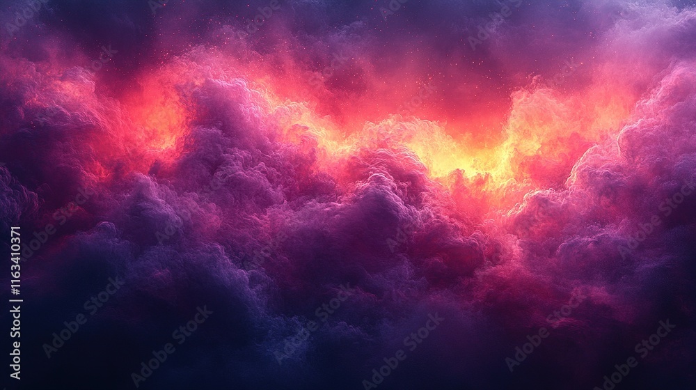 Fiery Purple And Orange Cloudscape Abstract Art