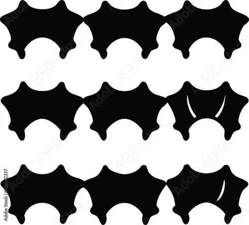 set consistent garter black color silhouette vector