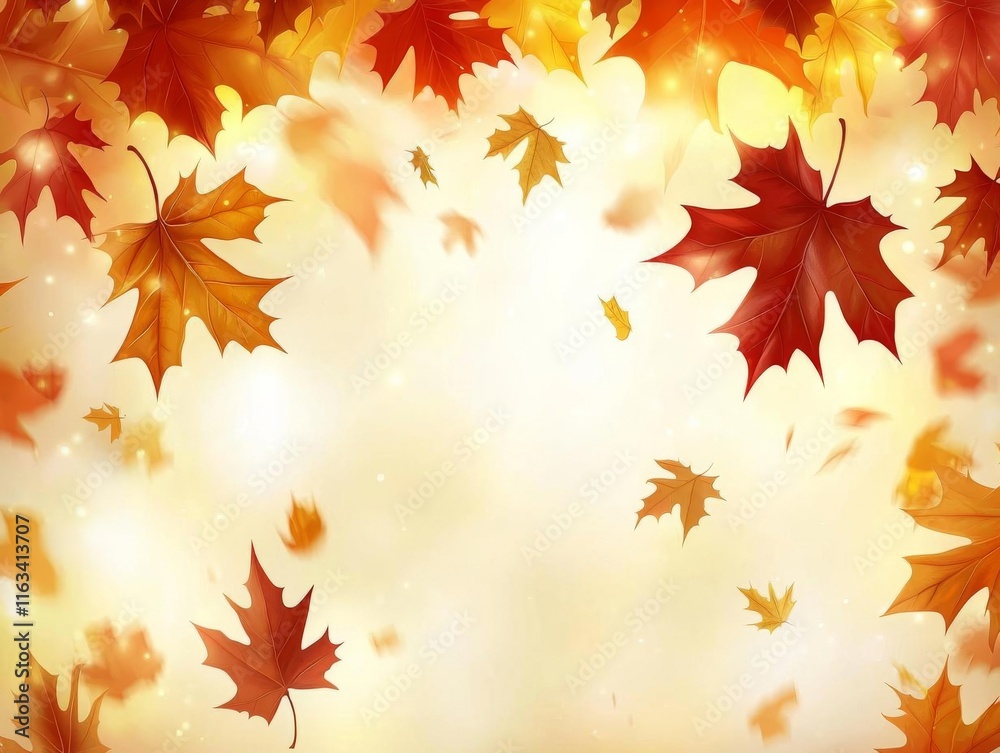 Autumn Leaves Falling: A Vibrant Display of Orange and Red Maple Leaves Autumn Leaves Falling: A Vibrant Display of Orange and Red Maple Leaves