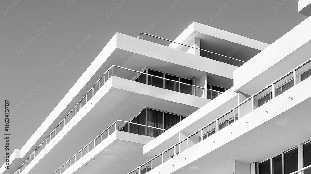 Fototapeta premium luxury house and home complex. Fragment of modern residential apartment with flat buildings exterior.