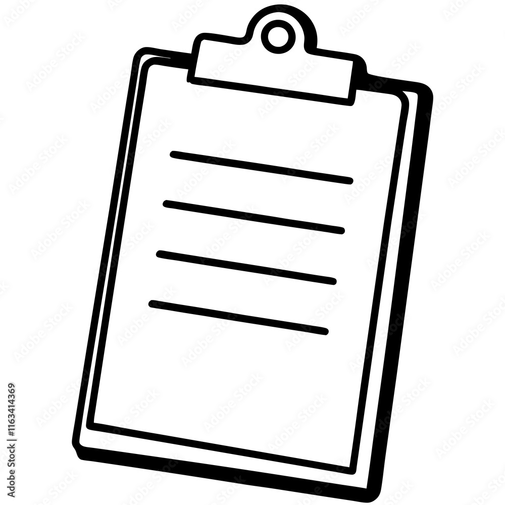 Clipboard Line Art Vector Illustration Clipboard Line Art Vector Illustration