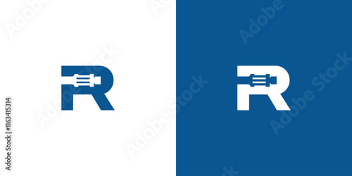 Letter R for Hydraulic Logo Design