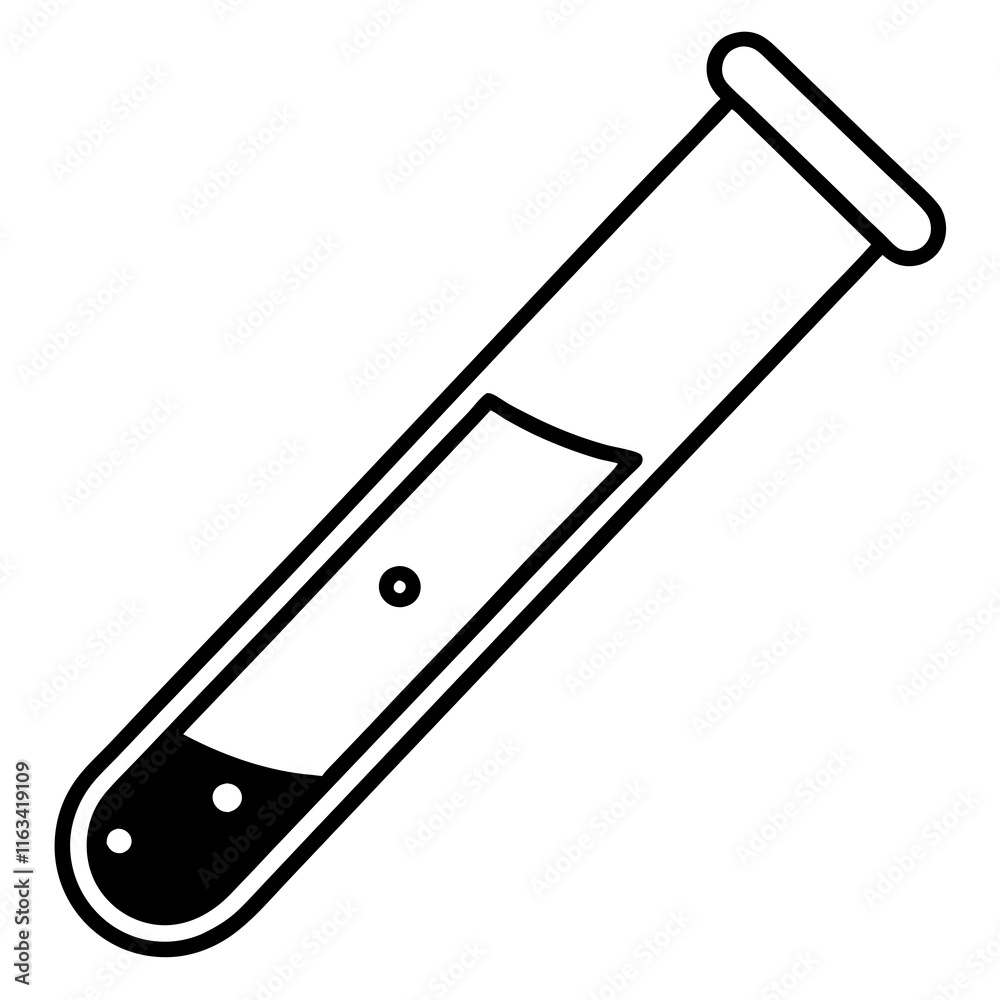 Precise Laboratory Test Tube Line Art Graphic Precise Laboratory Test Tube Line Art Graphic