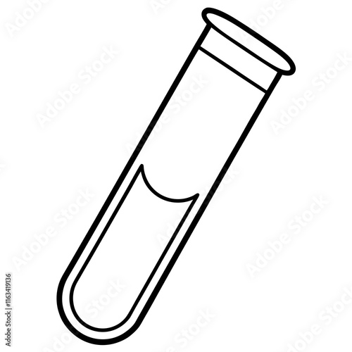 Precise Laboratory Test Tube Line Art Graphic